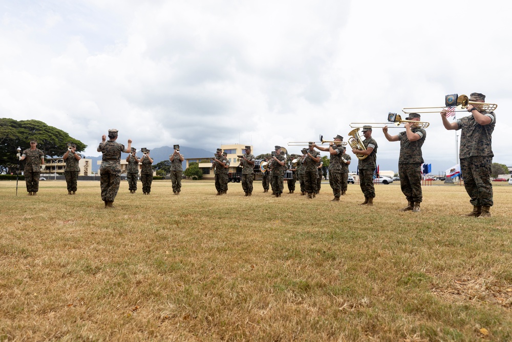 HQBN Sgt. Maj. Mayra Moreno Relinquishes Sword of Office at MCBH