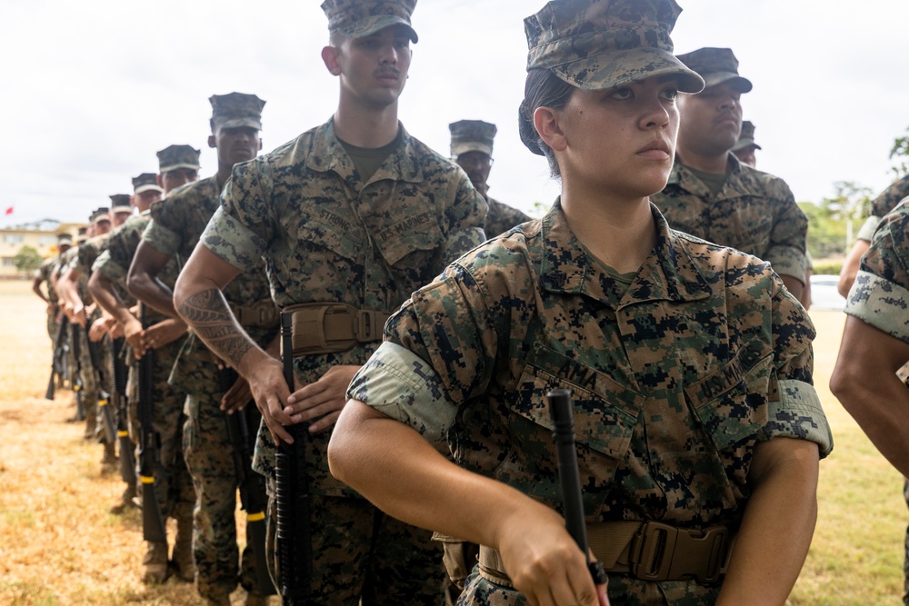 HQBN Sgt. Maj. Mayra Moreno Relinquishes Sword of Office at MCBH