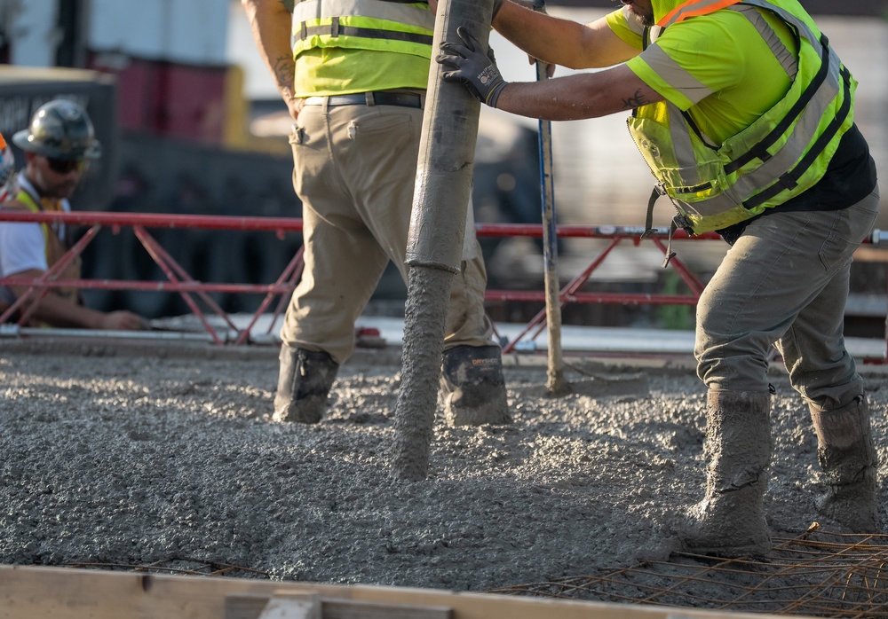 Concrete Pouring at Cleveland West Pier with the Buffalo District
