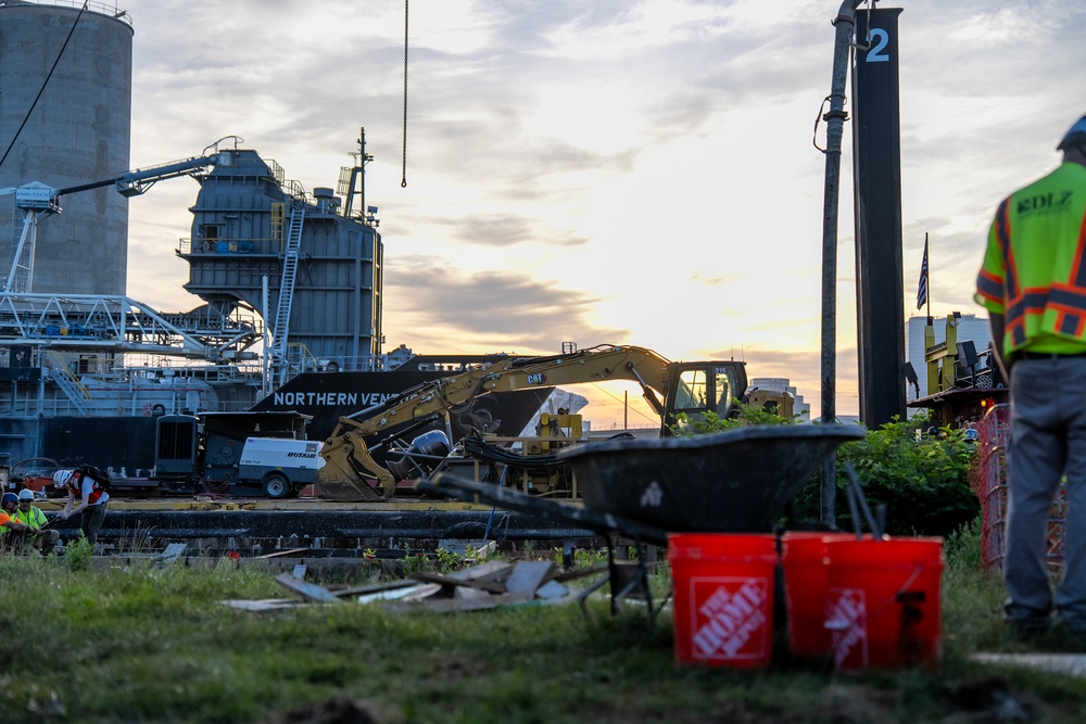 Concrete Pouring at Cleveland West Pier with the Buffalo District