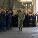 USS Tripoli Pipes Officer Ashore