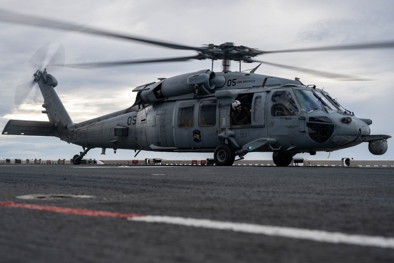 USS America (LHA 6) Conducts Flight Operations