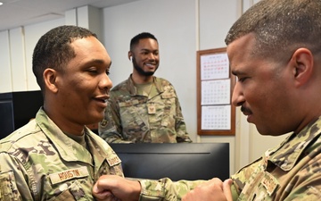 Staff Sgt. Houston is promoted to Tech. Sgt.