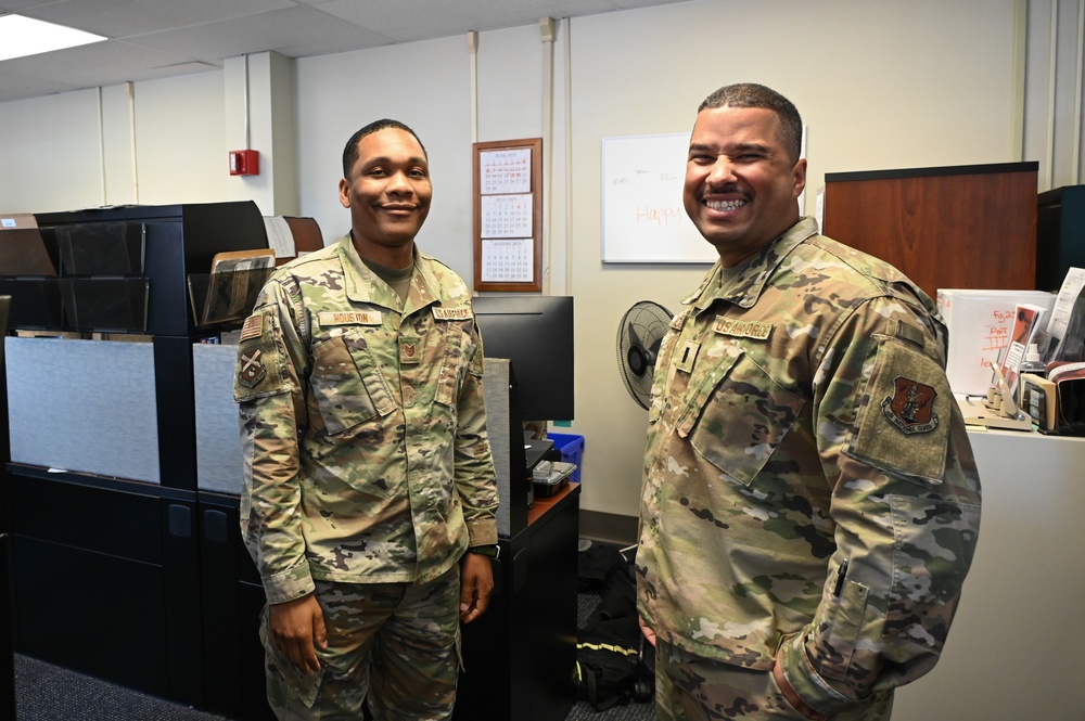 Staff Sgt. Houston is promoted to Tech. Sgt.