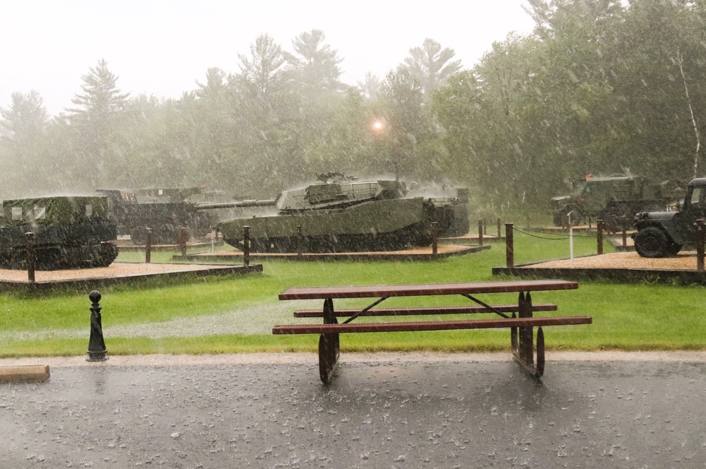 Rainy day at Fort McCoy's historic Commemorative Area