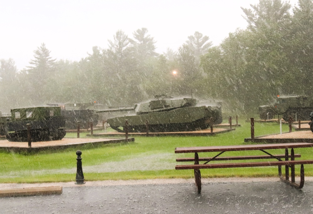 Rainy day at Fort McCoy's historic Commemorative Area