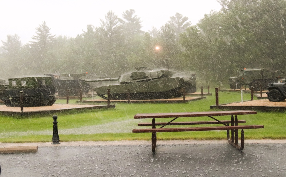 Rainy day at Fort McCoy's historic Commemorative Area