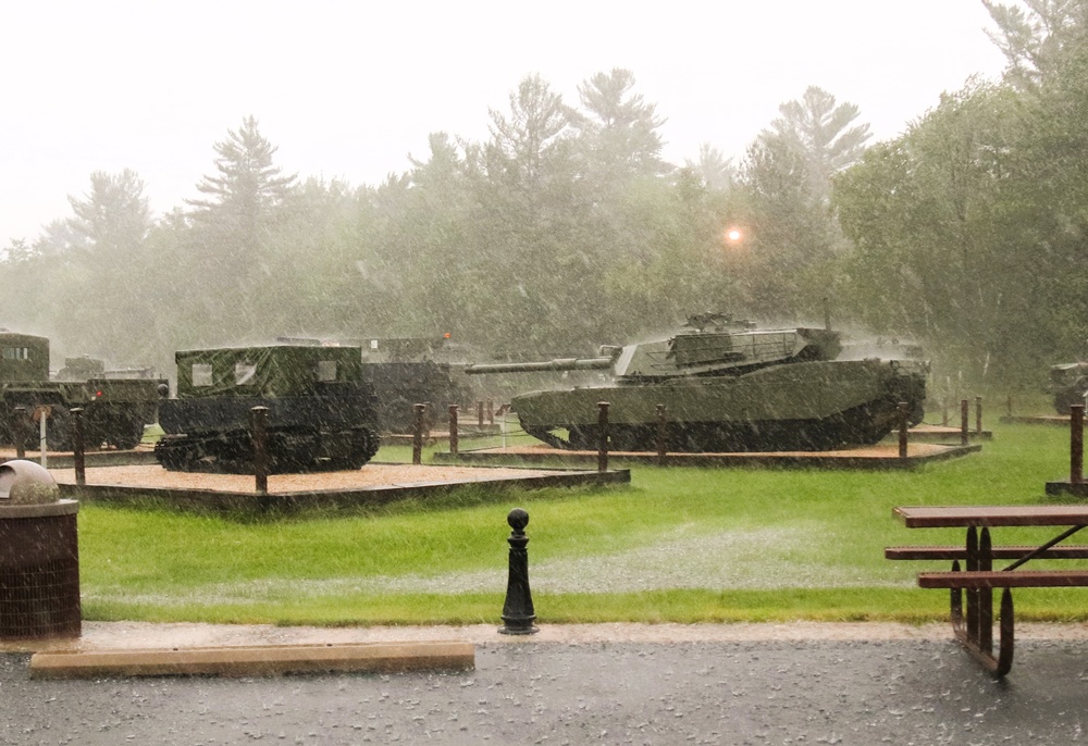 Rainy day at Fort McCoy's historic Commemorative Area