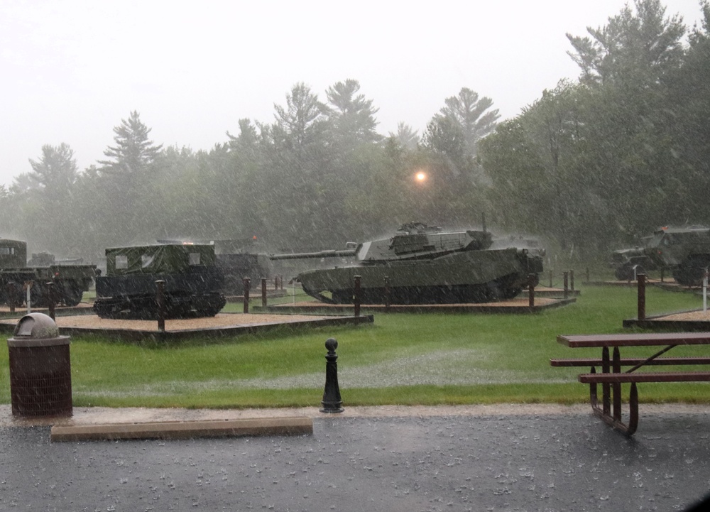 Rainy day at Fort McCoy's historic Commemorative Area
