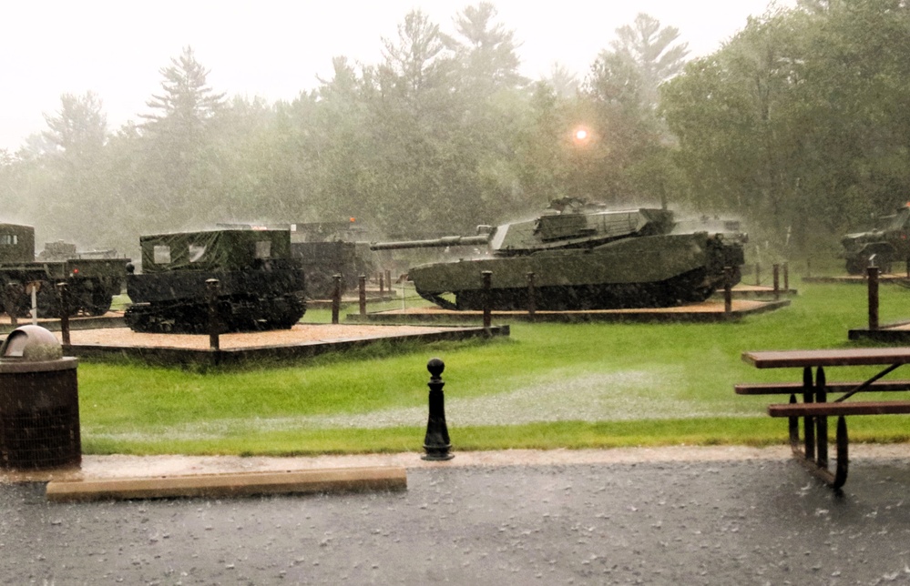 Rainy day at Fort McCoy's historic Commemorative Area