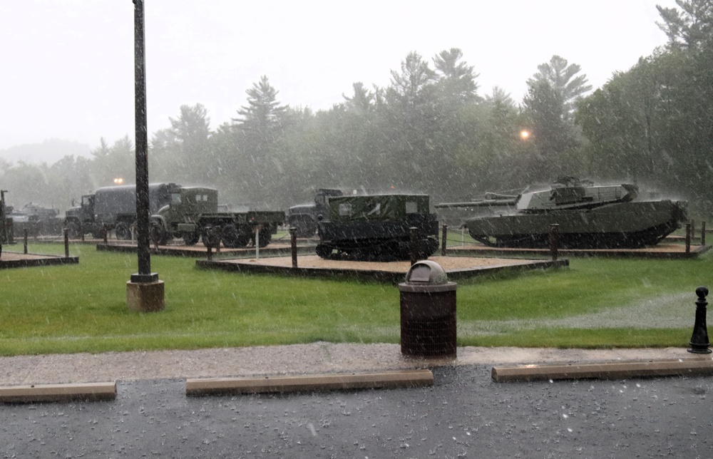 Rainy day at Fort McCoy's historic Commemorative Area