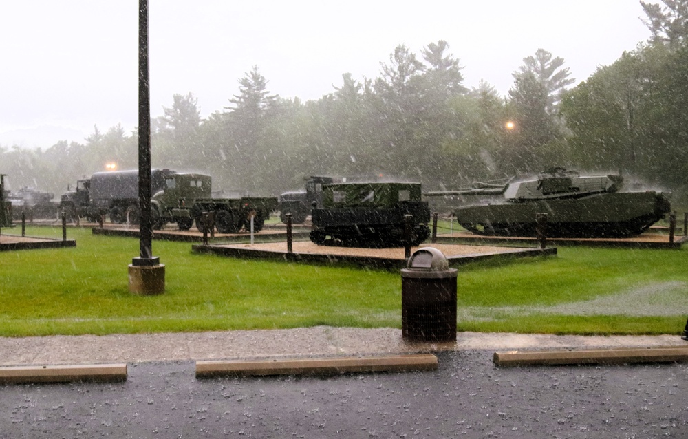 Rainy day at Fort McCoy's historic Commemorative Area