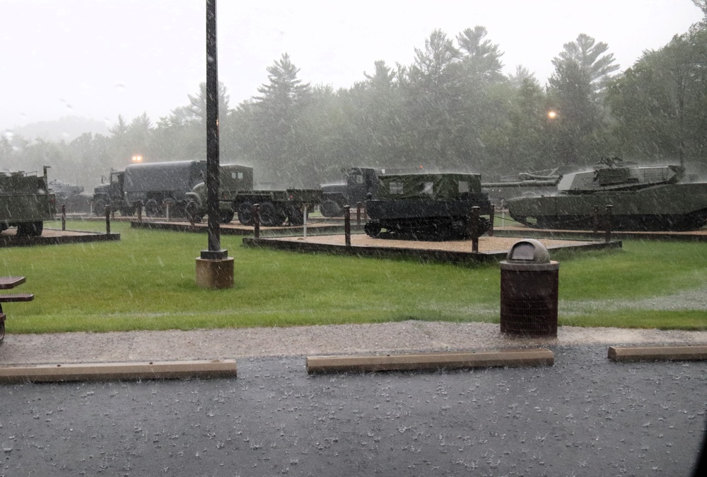 Rainy day at Fort McCoy's historic Commemorative Area