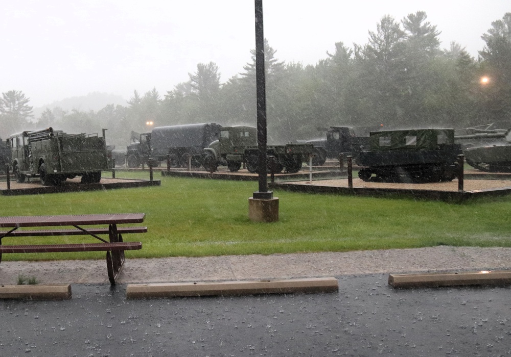 Rainy day at Fort McCoy's historic Commemorative Area