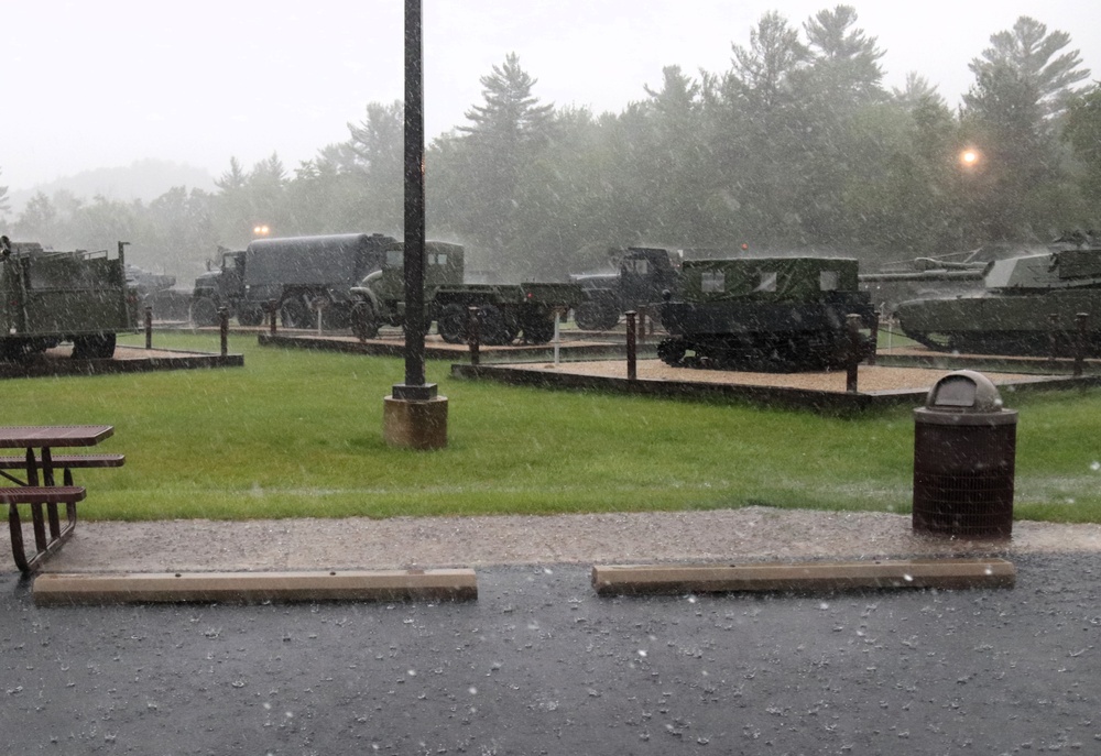 Rainy day at Fort McCoy's historic Commemorative Area