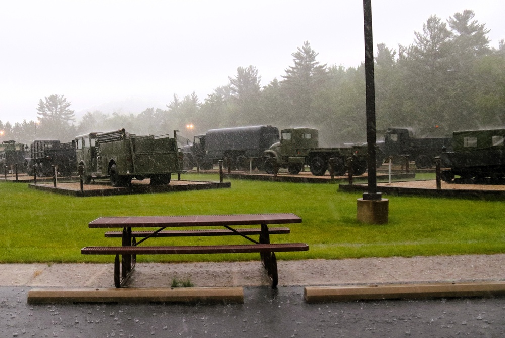 Rainy day at Fort McCoy's historic Commemorative Area