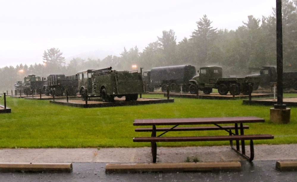 Rainy day at Fort McCoy's historic Commemorative Area