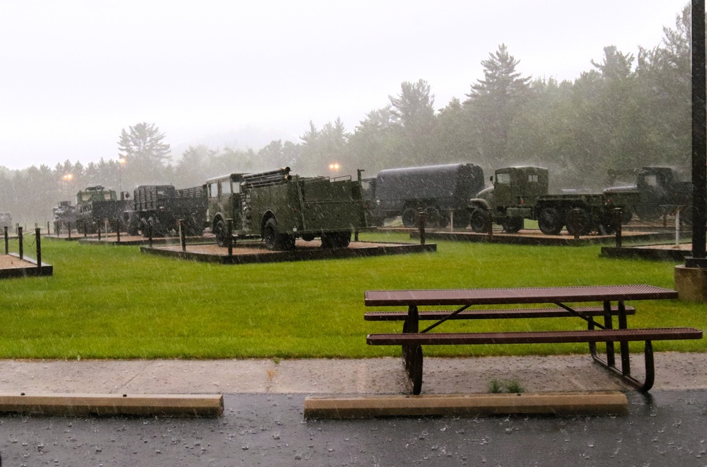 Rainy day at Fort McCoy's historic Commemorative Area
