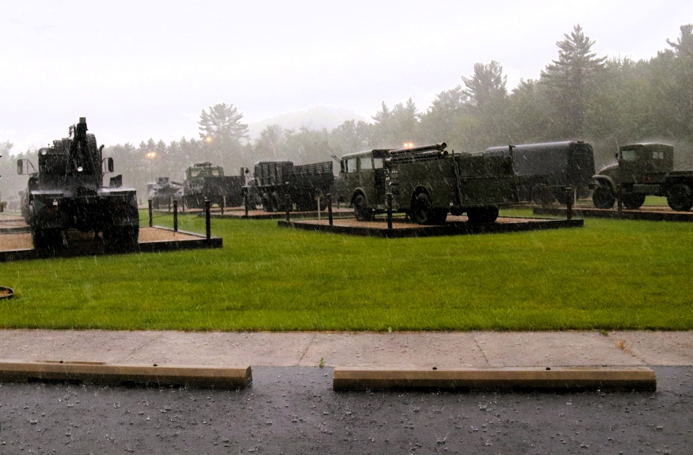 Rainy day at Fort McCoy's historic Commemorative Area