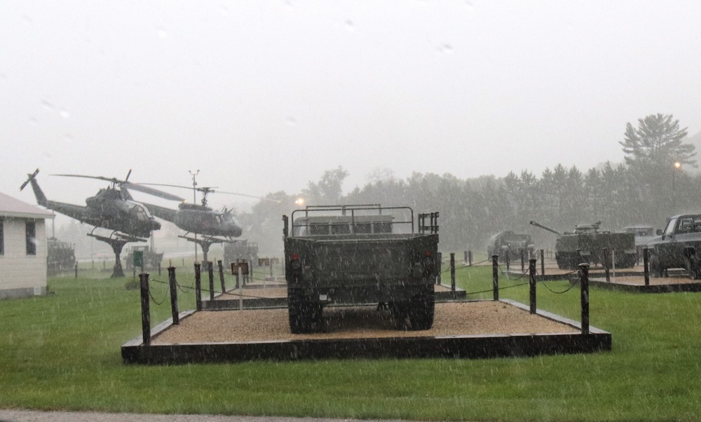 Rainy day at Fort McCoy's historic Commemorative Area
