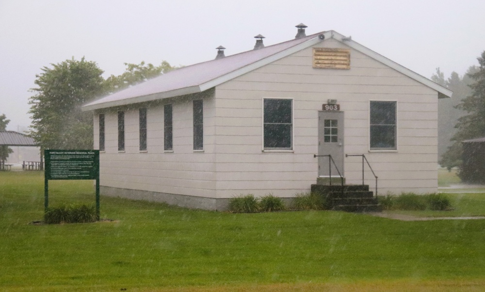 Rainy day at Fort McCoy's historic Commemorative Area
