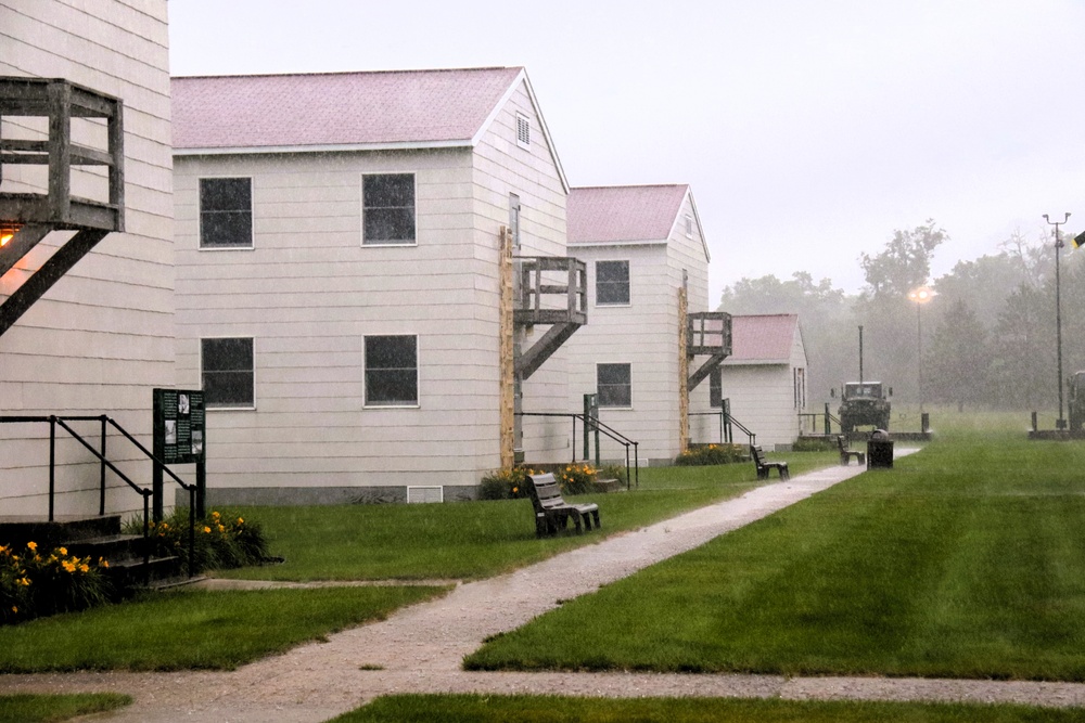 Rainy day at Fort McCoy's historic Commemorative Area