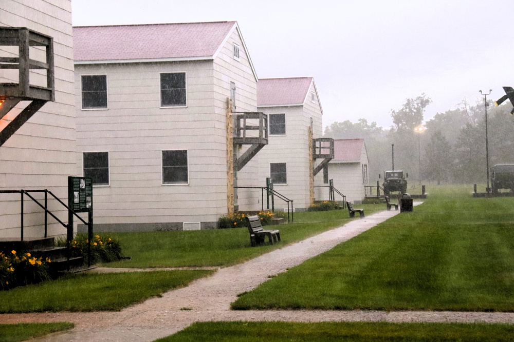 Rainy day at Fort McCoy's historic Commemorative Area