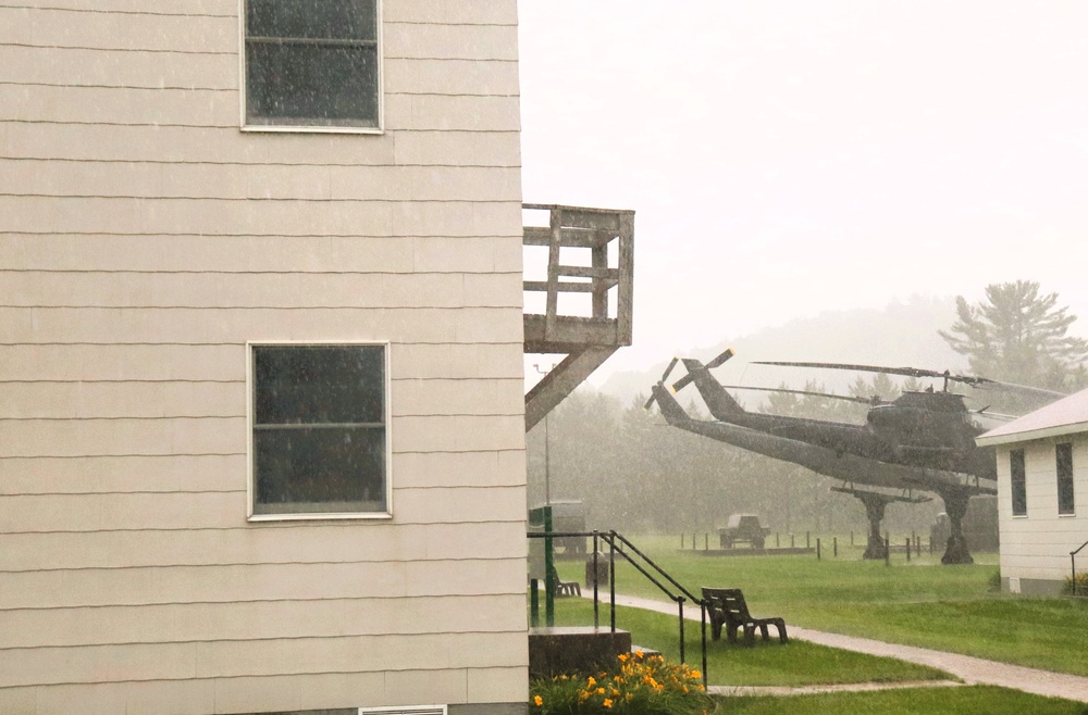 Rainy day at Fort McCoy's historic Commemorative Area