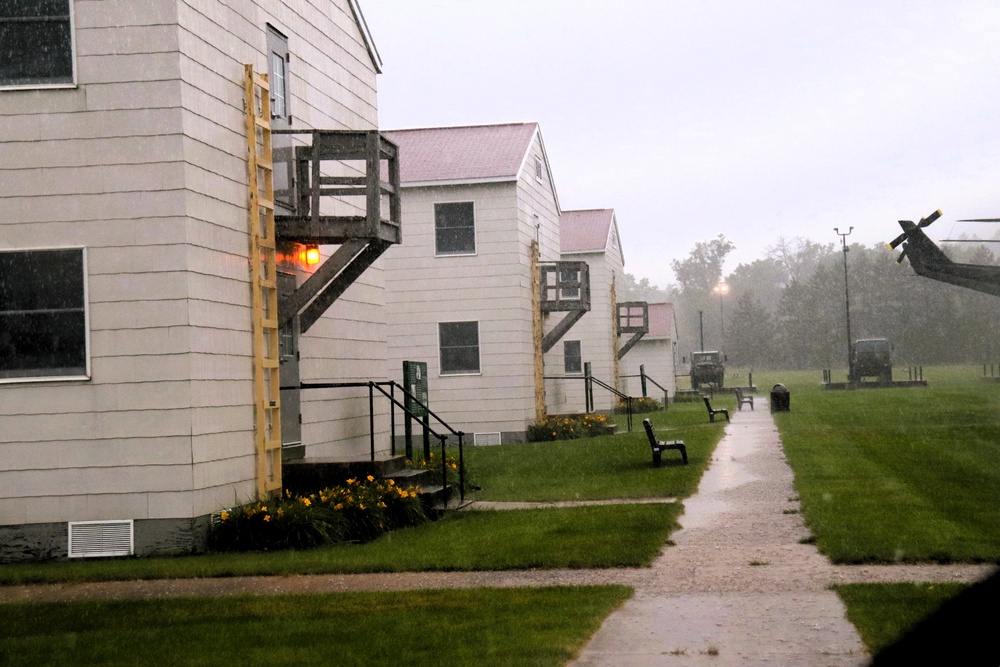 Rainy day at Fort McCoy's historic Commemorative Area