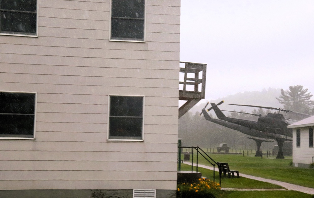 Rainy day at Fort McCoy's historic Commemorative Area