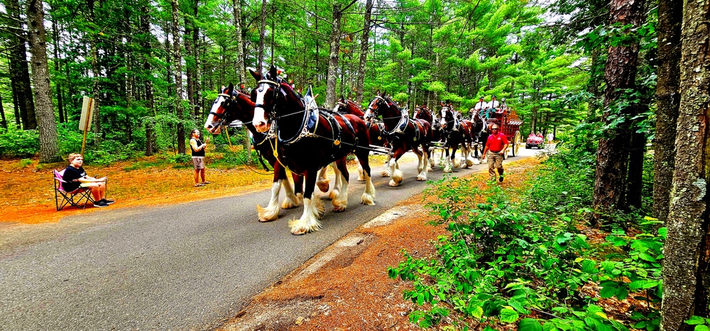 Hundreds attend Clydesdales visit to Fort McCoy; parade held at Pine View Campground