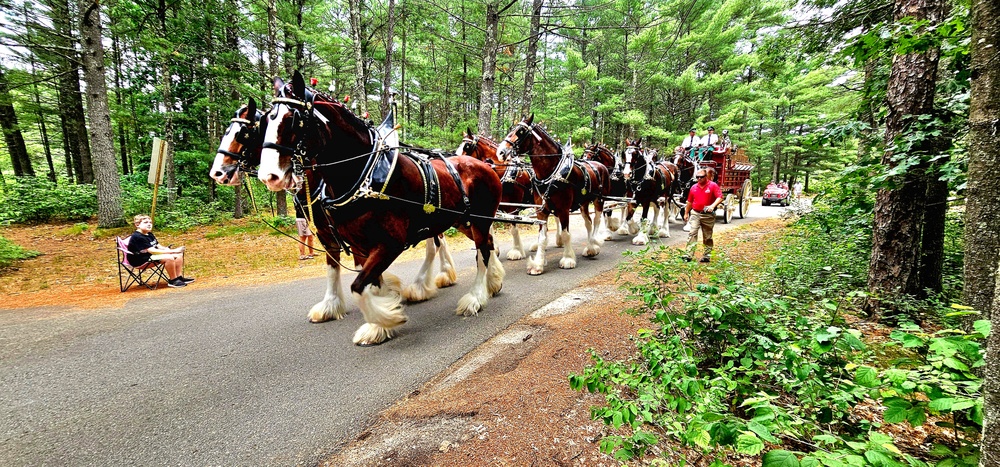 Hundreds attend Clydesdales visit to Fort McCoy; parade held at Pine View Campground