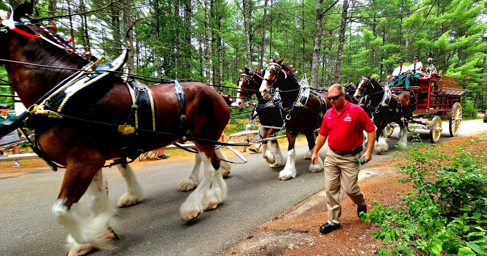 Hundreds attend Clydesdales visit to Fort McCoy; parade held at Pine View Campground