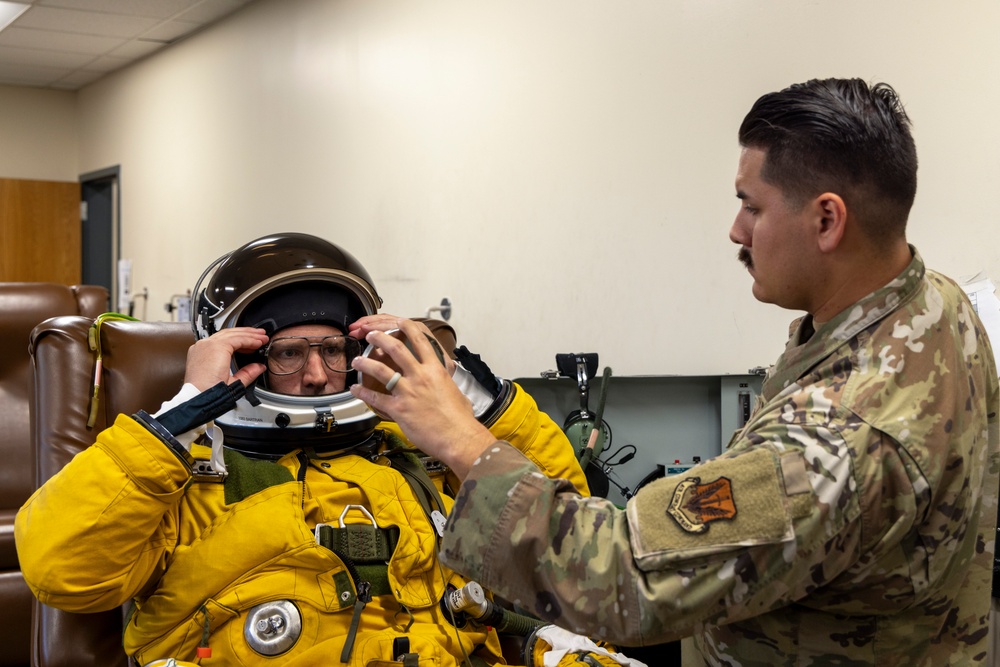 Col. (Ret.) James Bartran prepares for his U-2 fini-flight