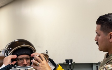Col. (Ret.) James Bartran prepares for his U-2 fini-flight