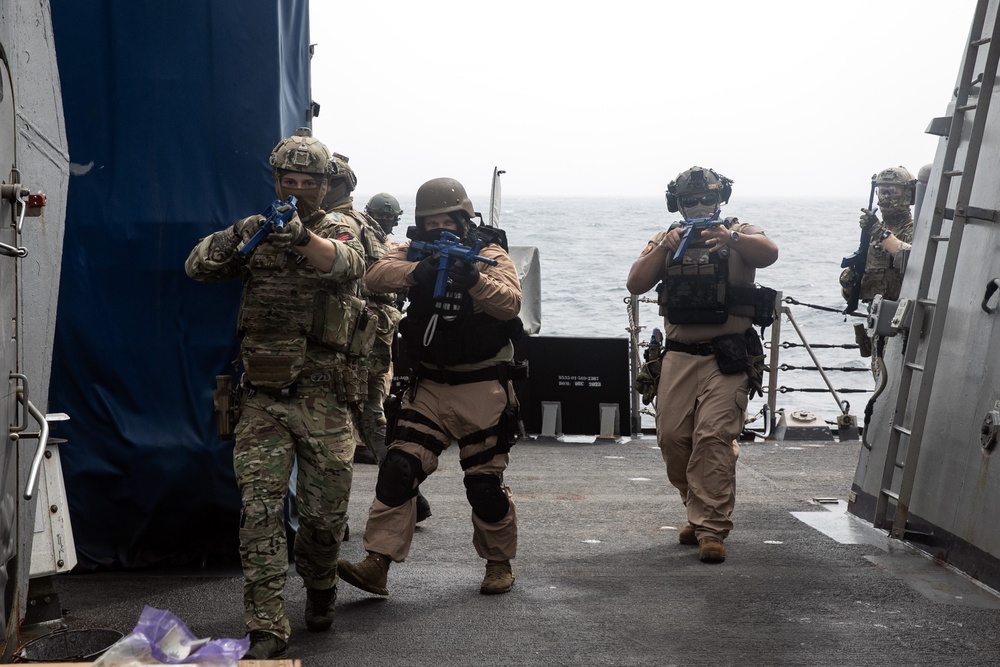 USS Wayne E. Meyer conducts operations in the U.S. Central Command area of responsibility as part of the Carl Vinson Carrier Strike Group