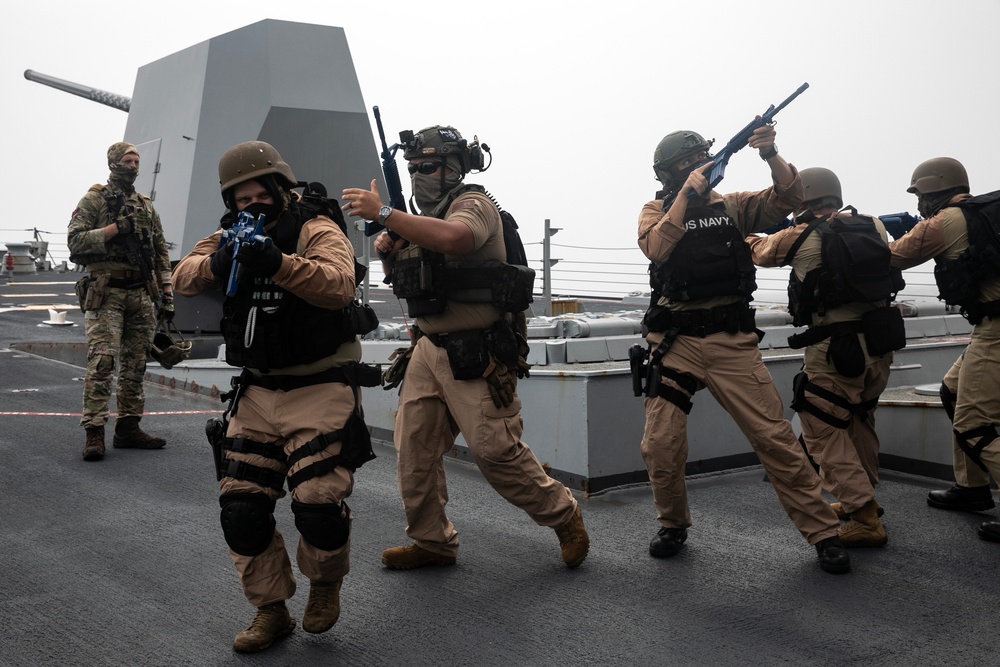USS Wayne E. Meyer conducts operations in the U.S. Central Command area of responsibility as part of the Carl Vinson Carrier Strike Group