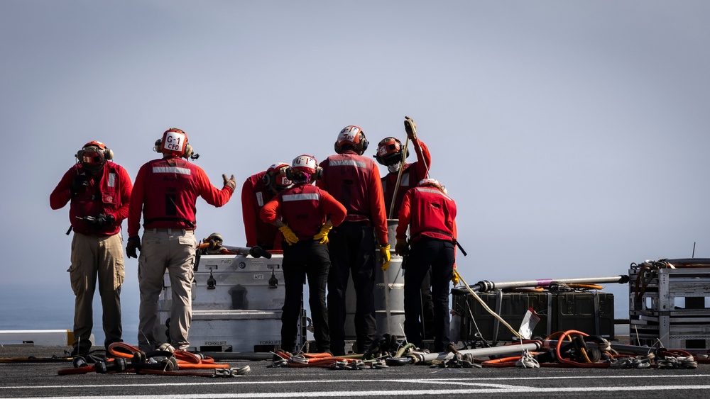 USS Gerald R. Ford (CVN 78) Conducts Munitions Transfer
