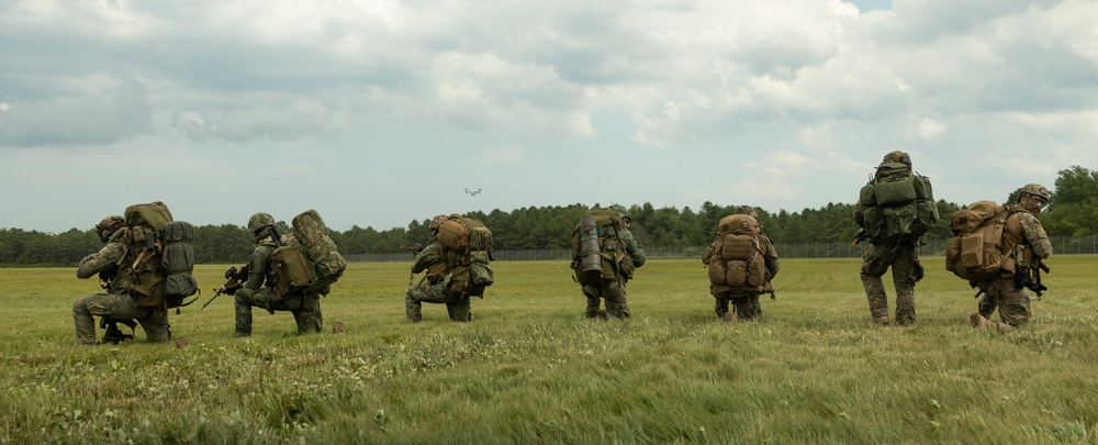 U.S. Marines with VMM-266 conduct assault support operations with Royal Netherlands Marines