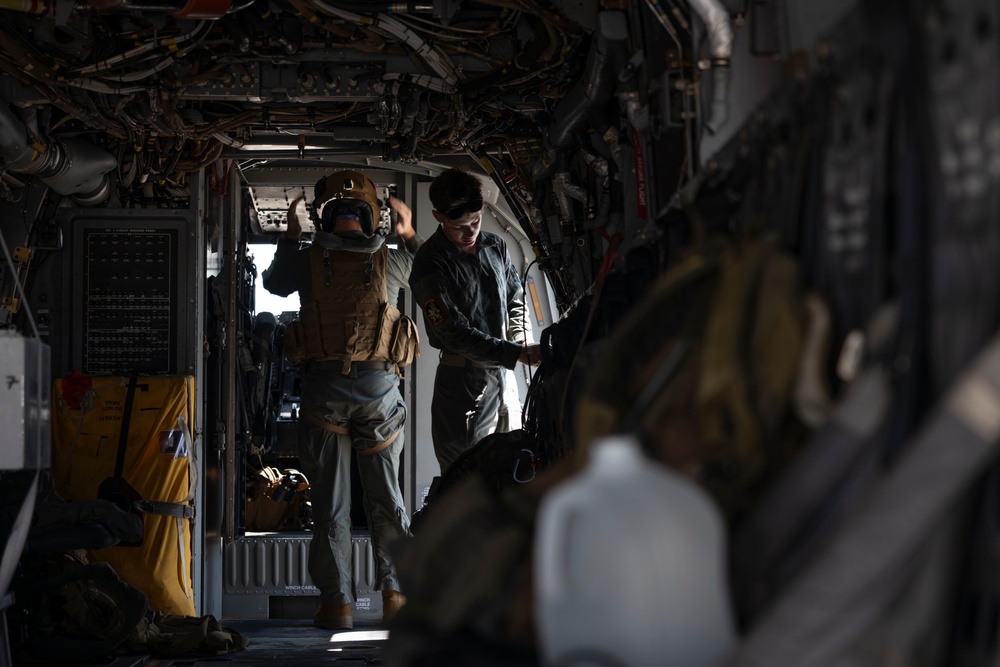U.S. Marines with VMM-266 conduct assault support operations with Royal Netherlands Marines