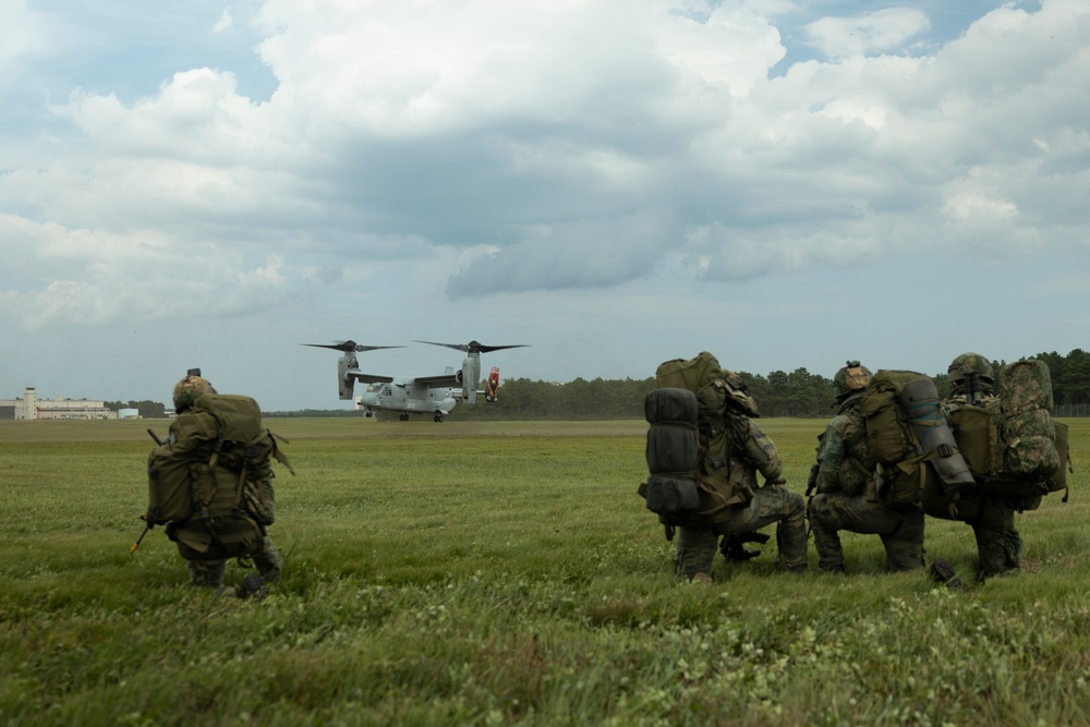 U.S. Marines with VMM-266 conduct assault support operations with Royal Netherlands Marines