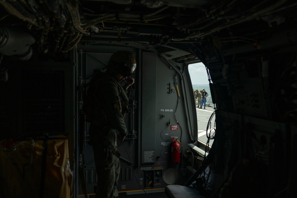 U.S. Marines with VMM-266 conduct assault support operations with Royal Netherlands Marines