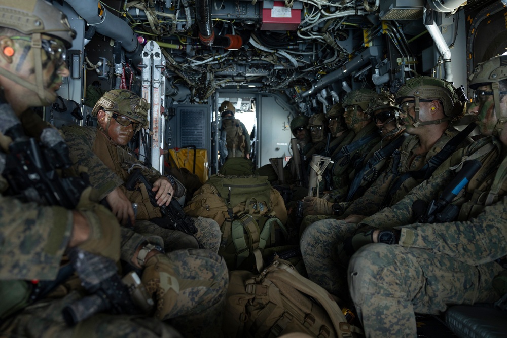 U.S. Marines with VMM-266 conduct assault support operations with Royal Netherlands Marines