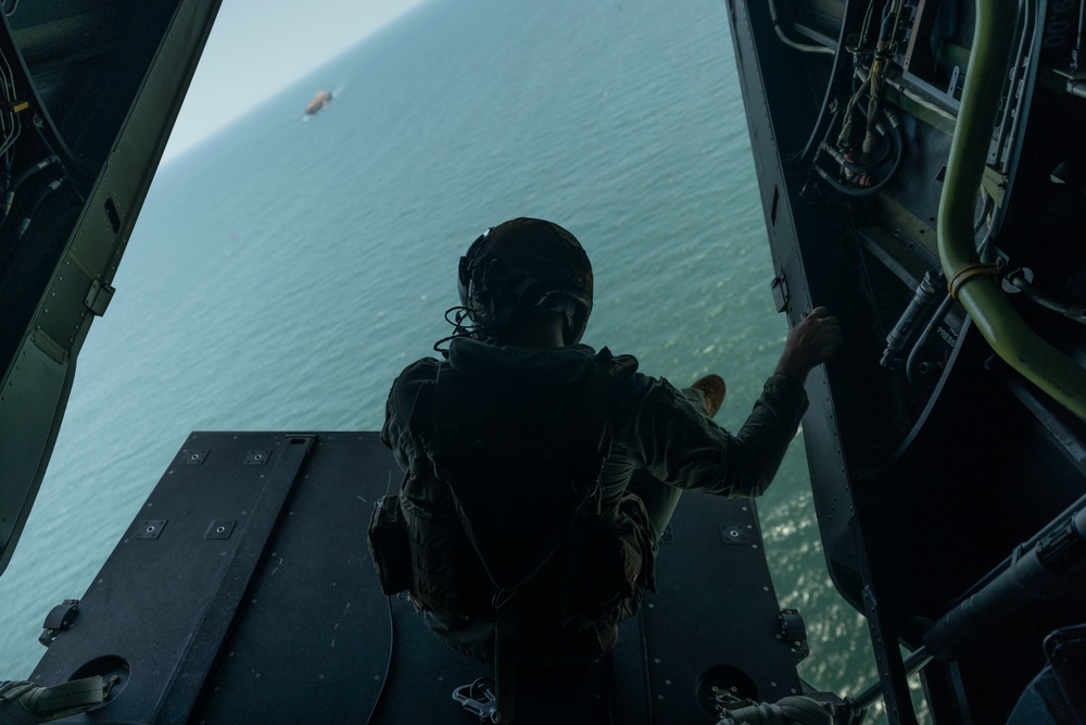 U.S. Marines with VMM-266 conduct assault support operations with Royal Netherlands Marines