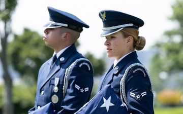 Full Military Funeral Honors with Escort are Conducted for U.S. Air Force Lt. Col. Donald Downing in Section 75