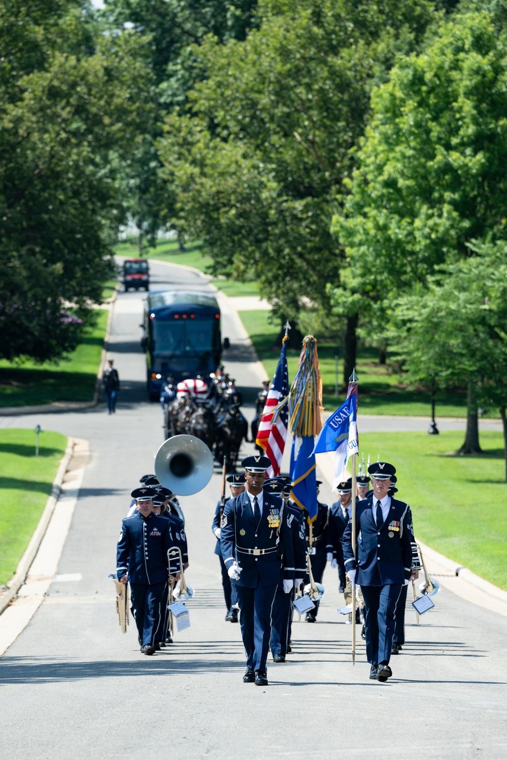 Full Military Funeral Honors with Escort are Conducted for U.S. Air Force Lt. Col. Donald Downing in Section 75