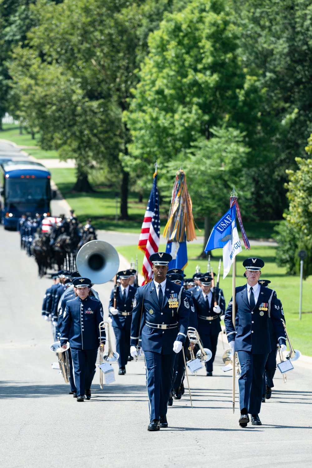 Full Military Funeral Honors with Escort are Conducted for U.S. Air Force Lt. Col. Donald Downing in Section 75