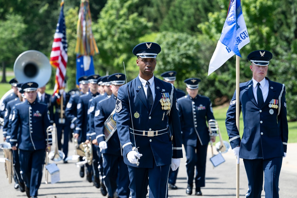 Full Military Funeral Honors with Escort are Conducted for U.S. Air Force Lt. Col. Donald Downing in Section 75
