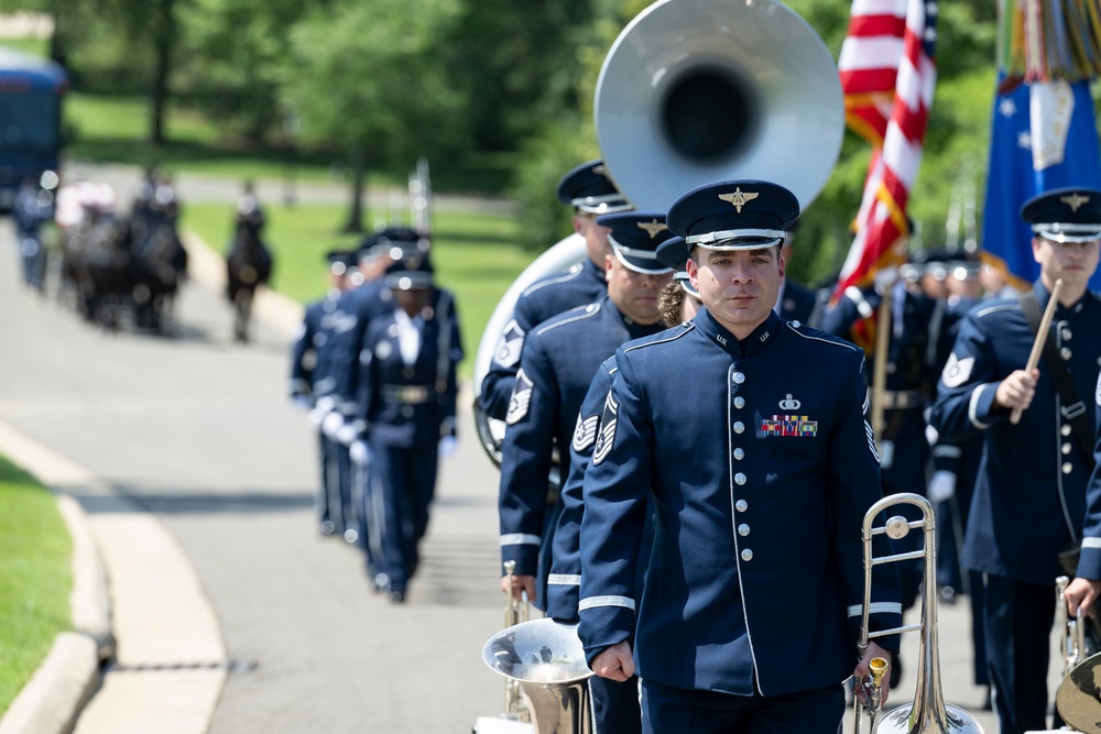 Full Military Funeral Honors with Escort are Conducted for U.S. Air Force Lt. Col. Donald Downing in Section 75