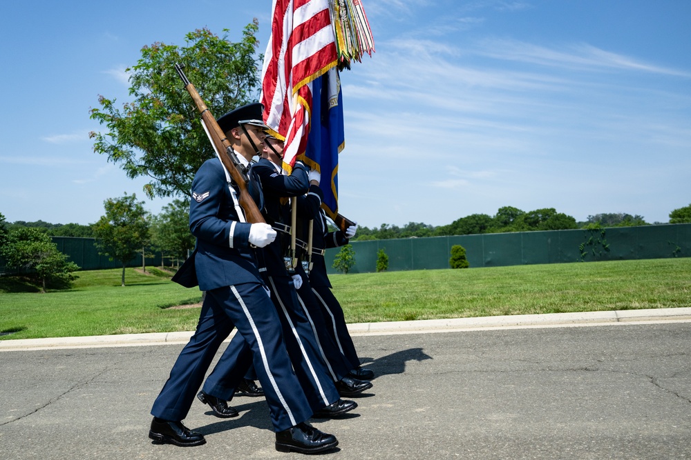Full Military Funeral Honors with Escort are Conducted for U.S. Air Force Lt. Col. Donald Downing in Section 75